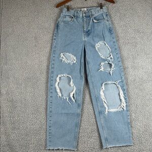 BDG High Rise Baggy Distressed Light Wash Jeans Women’s,Size 26